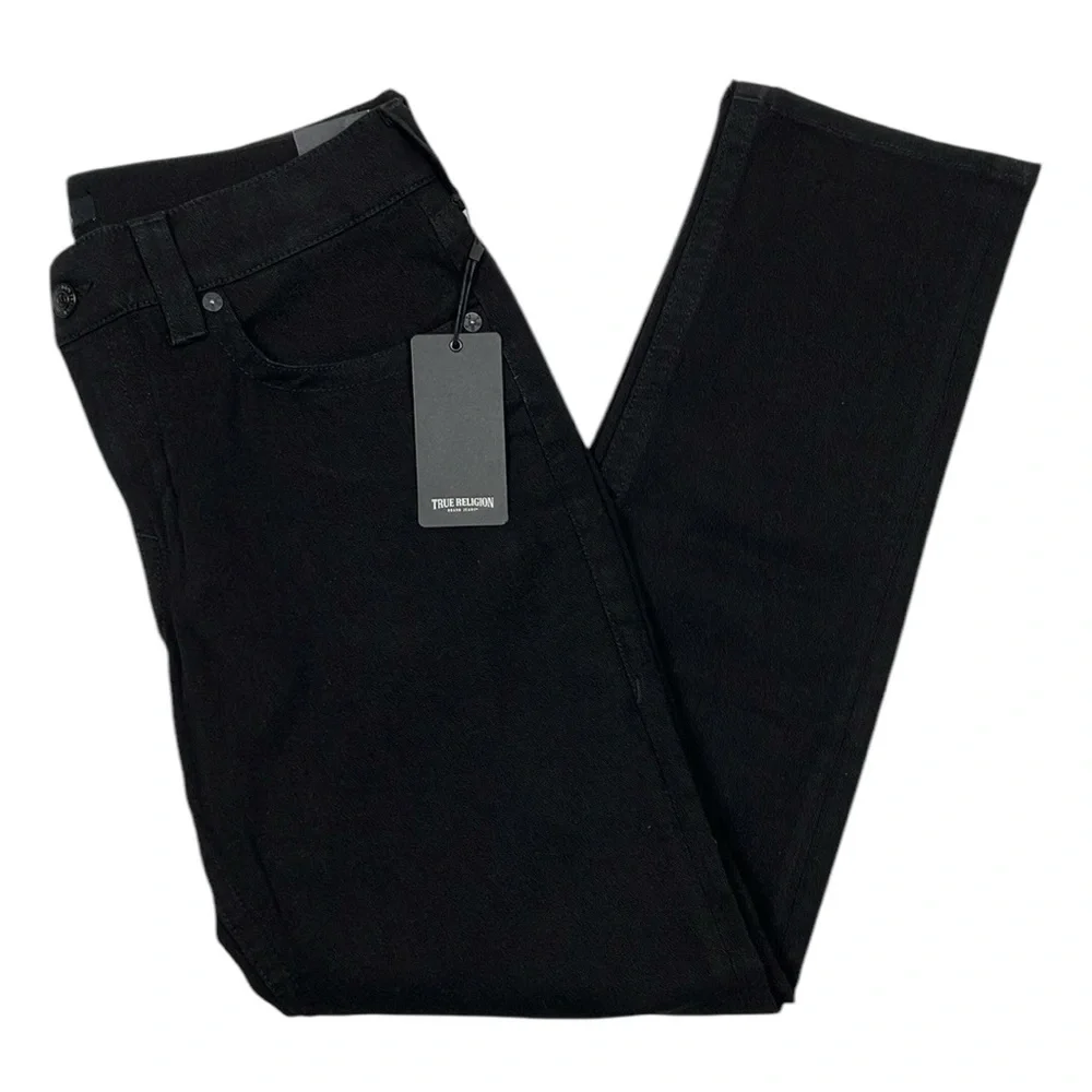 True Religion Geno No Flap 35x31 Black Jeans Relaxed Slim Men's NWT